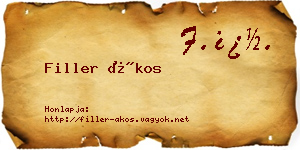 Filler Ákos névjegykártya